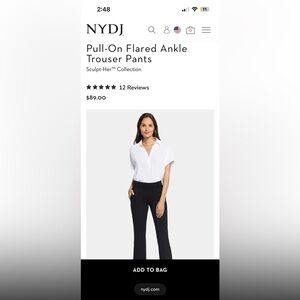 NWT NYDJ Pull-On Flared Ankle Trouser Pants